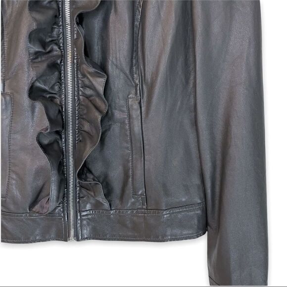 Ricki’s Ruffle Detail Vegan Leather Jacket - Picture 5 of 8